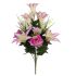 Artificial bouquet of Lilies and Roses with greenery 16133029